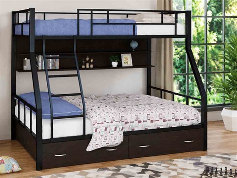 تخت دوطبقه یک نفره و دو نفره متصل فلزی S1500